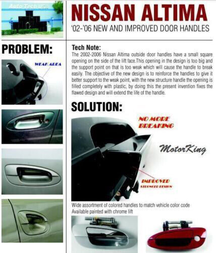 Reinforced Outside Door Handle Rear Right Passenger Side For 02-06 NISSAN ALTIMA