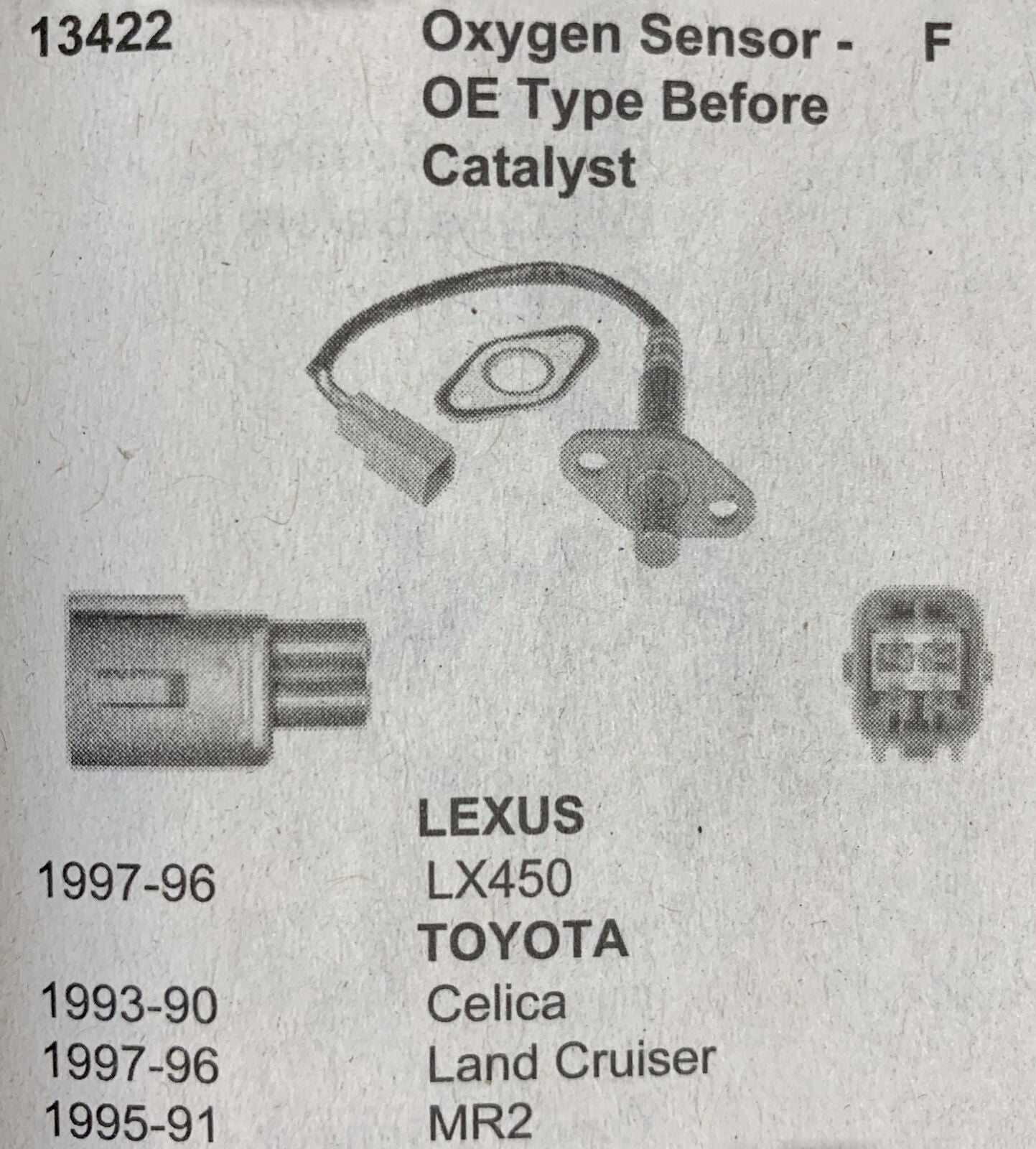 OE GENUINE Oxygen Sensor 13422 Fits Lexus LX450 Toyota Celica Land Cruise