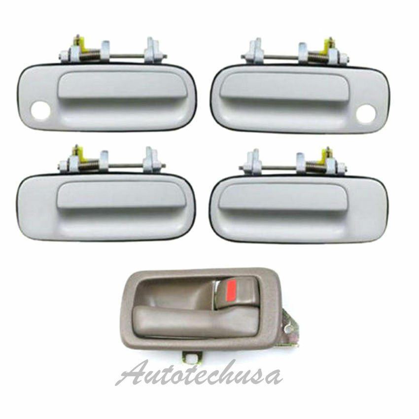 92-96 For Toyota Camry 1 Brown Interior & 4 White 040 Outside Door Handle DS442