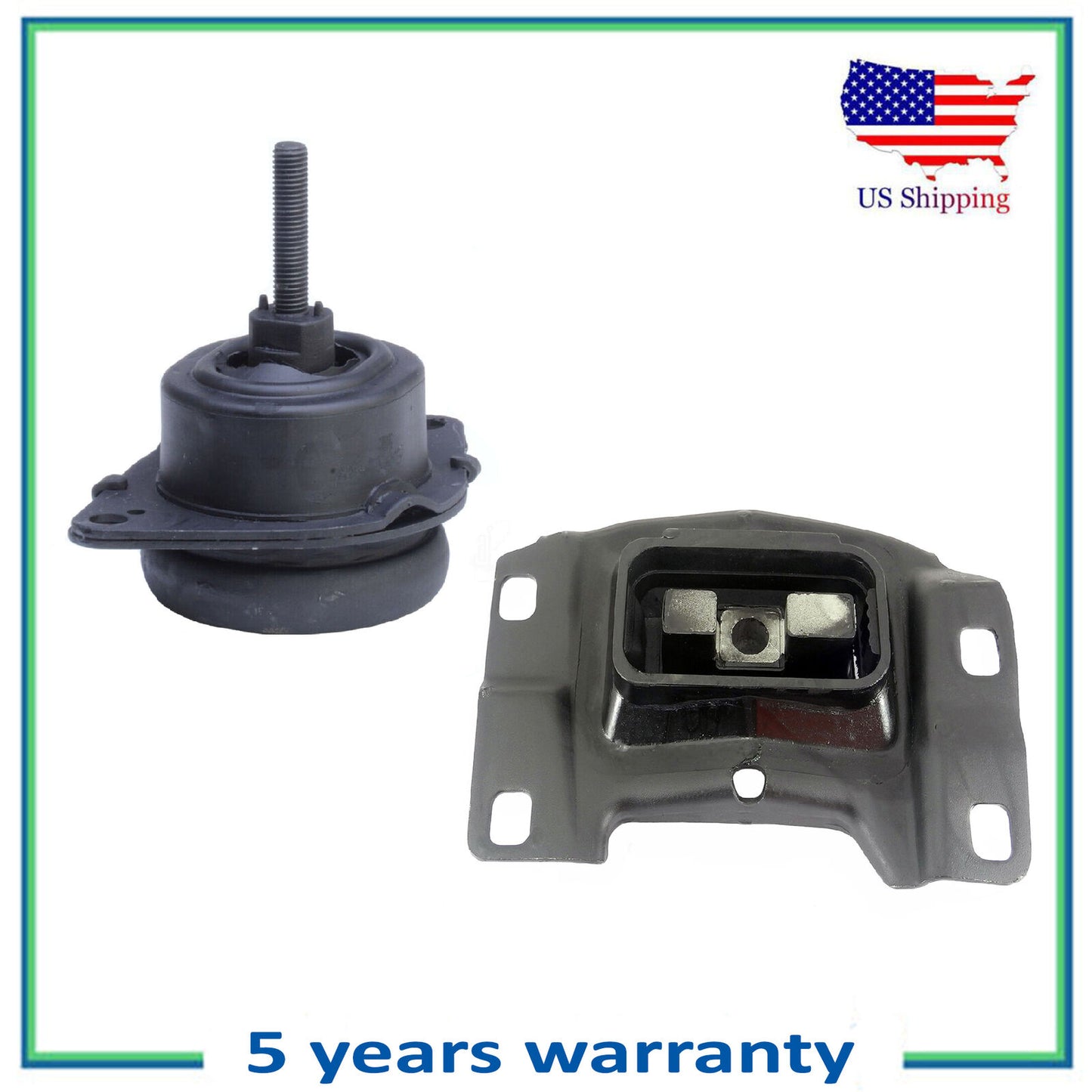 2PCS Engine Motor & Trans Mount Motorking For 2012-2015 Ford Explorer 2.0L