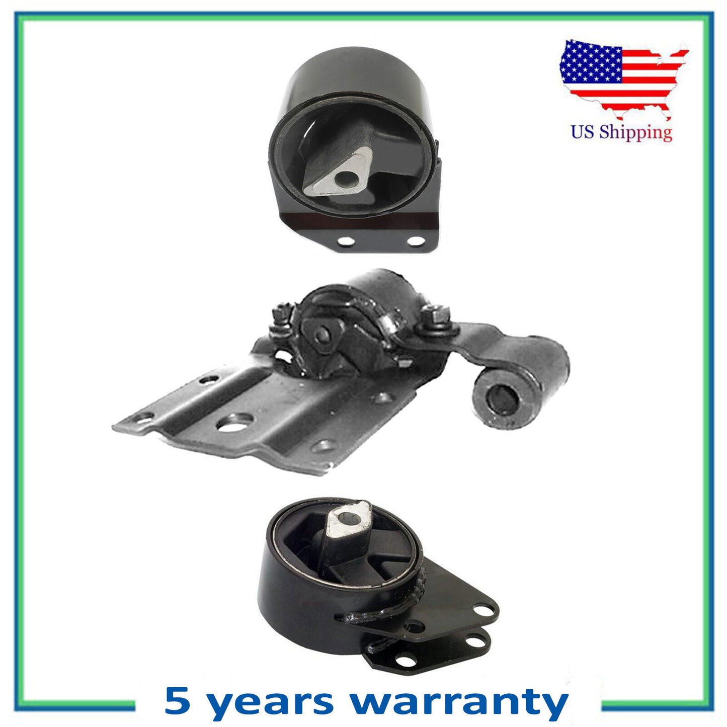 2808 2809 2863 Set Engine Motor & Trans Mount For 1993 Jeep Grand Wagoneer 5.2L