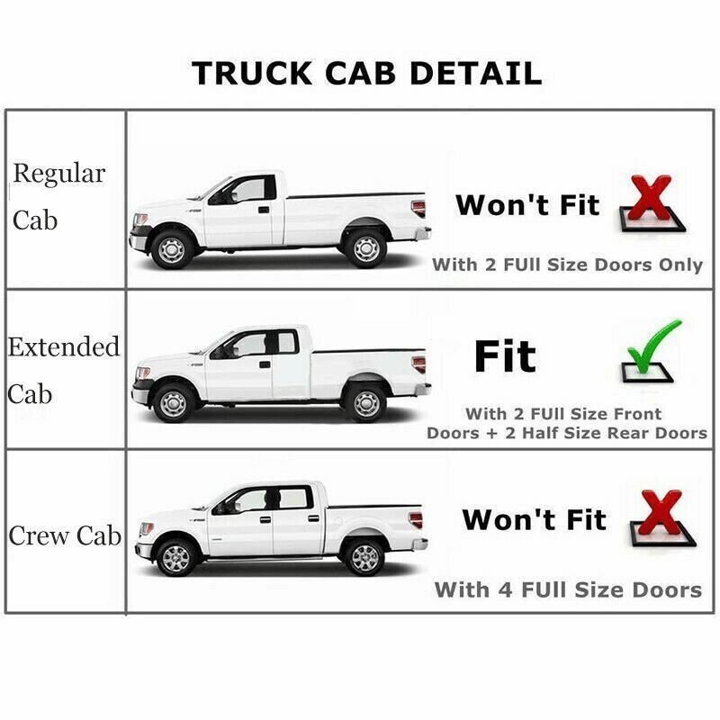 Left & Right Extended Cab Roof Molding 2PC For 02-07 Ford Super Duty UA Ebony