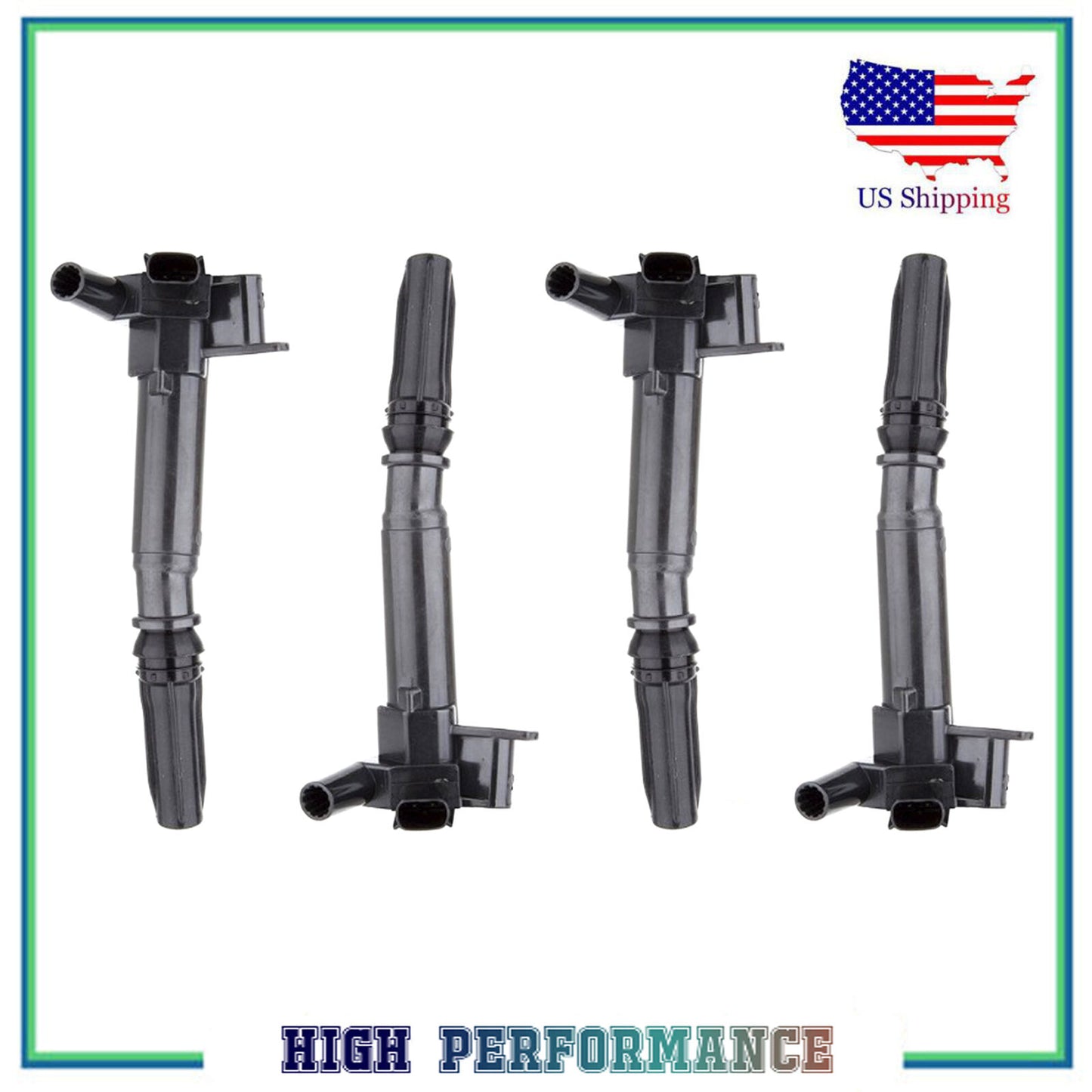 Set 4 PCS UF631 DG525 Ignition Coil For 11-17 Ford F-250 F-350 Super Duty 6.2