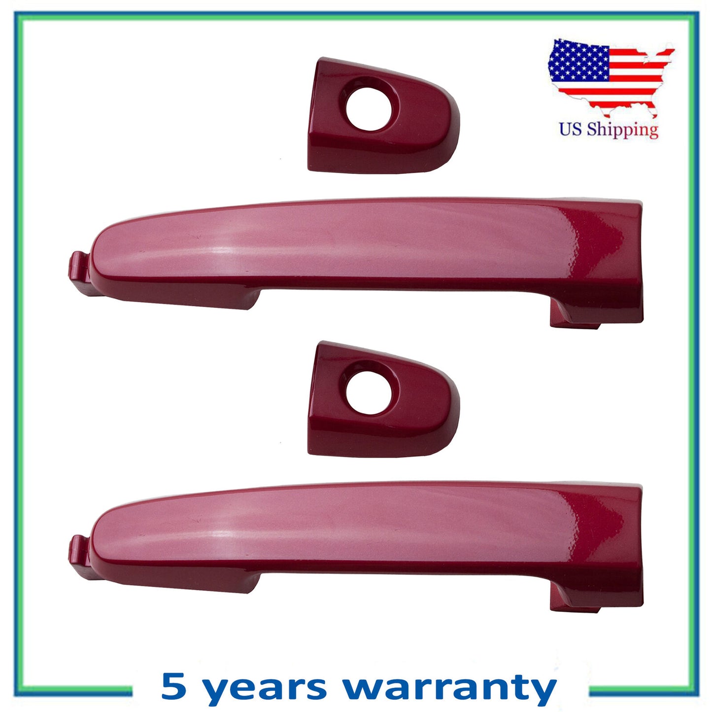 Front Pair Set 2PCS Outside Door Handle 3R3 Red For 03-10 Pontiac Vibe 1.8 2.4L