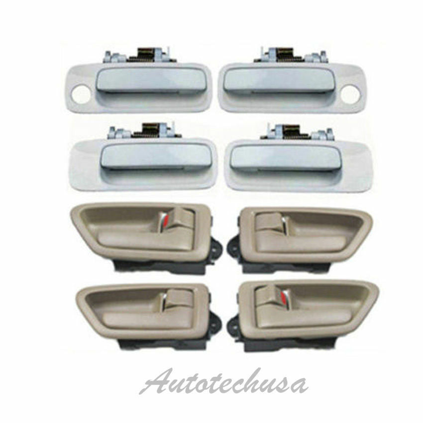 1997-2001 For Toyota Camry 4 Tan Interior / 4 White 040 Outside Door Handle DH95
