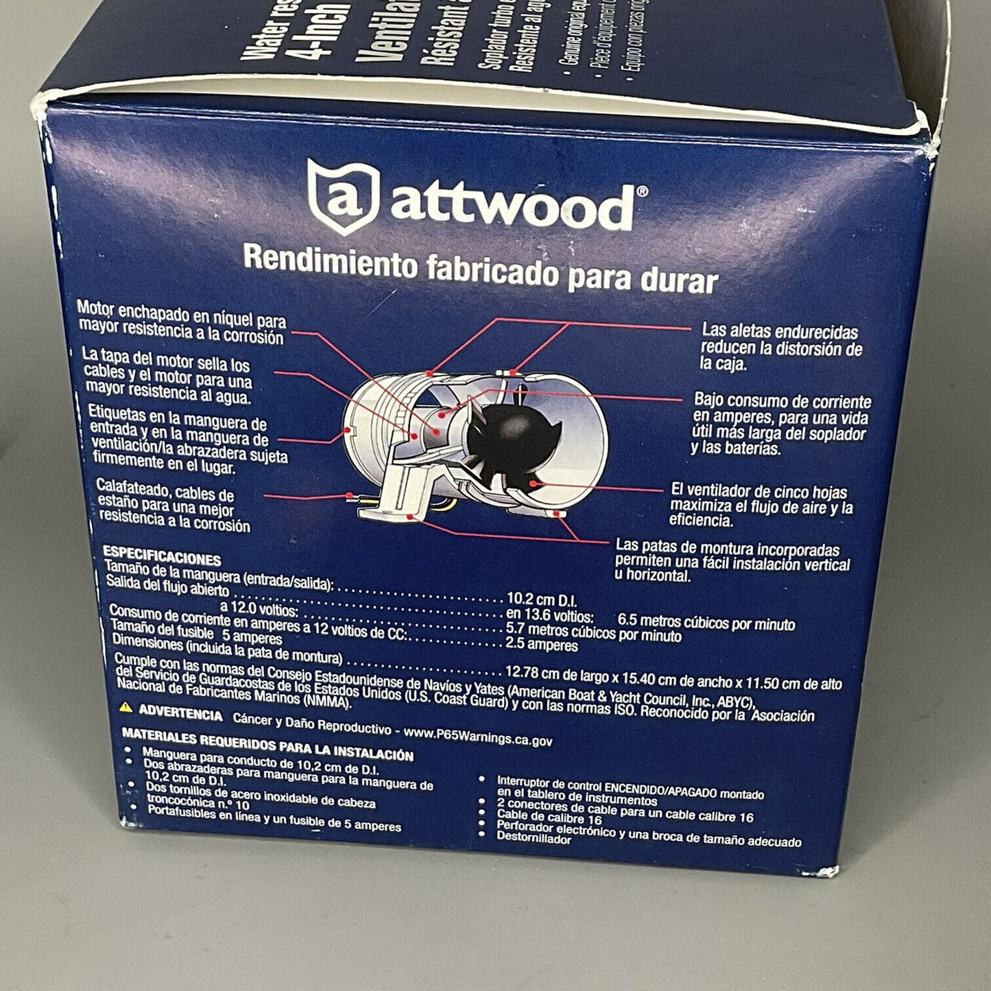 Attwood 1749-4 Turbo 4000 Series 4-Inch Turbo In-Line Blower