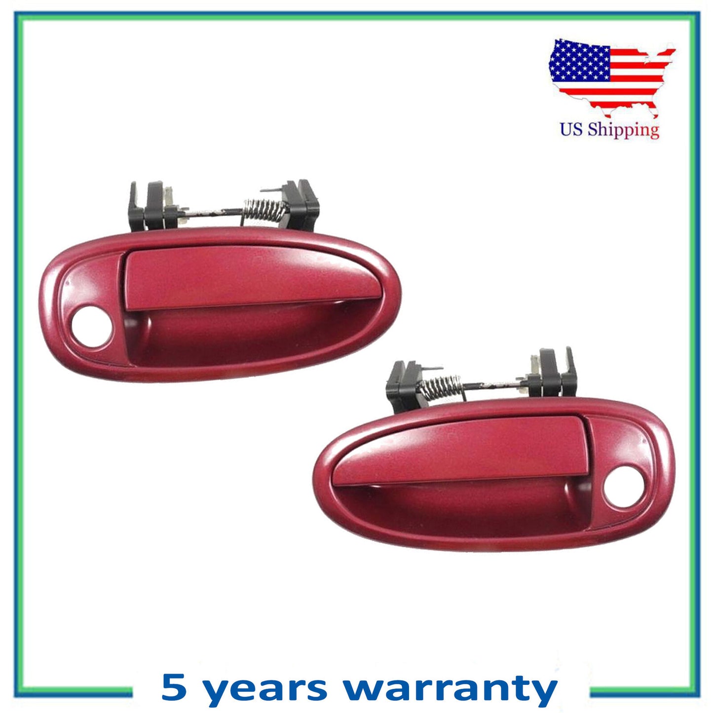 Front Outside Door Handle 2PCS Set For 1995-1999 Toyota Avalon Ruby Red 3L3
