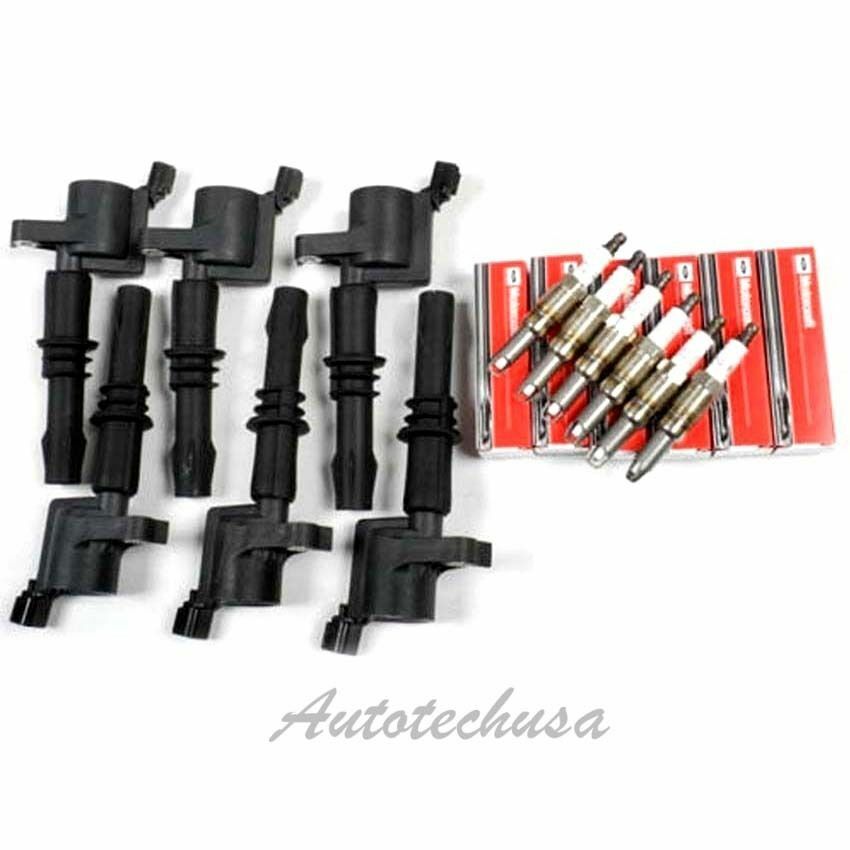 Ford Lincoln Ignition Coil set of 6 DG511 + 6 spark plug SP515 IC033 B255 6