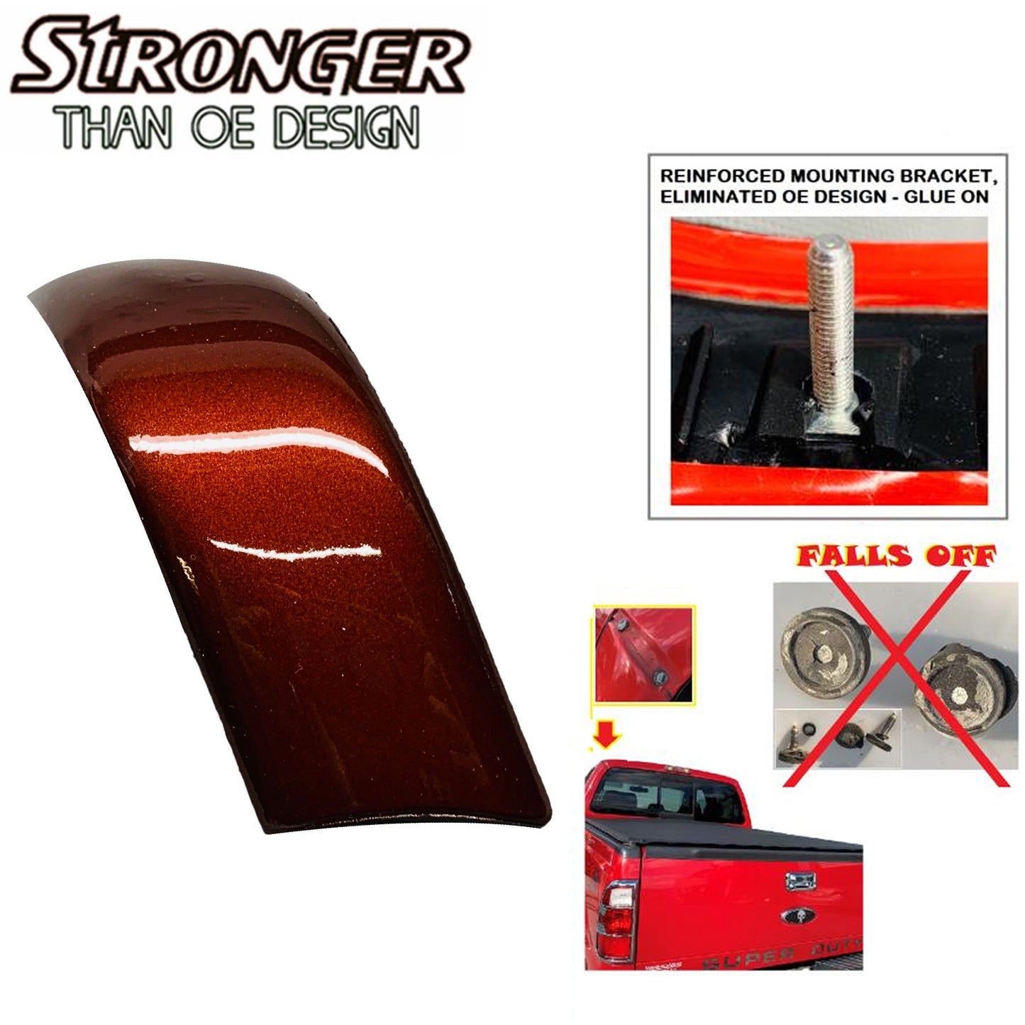 Right UPGRADED Roof Corner Molding Trim For Ford 08-16 T5 Dark Copper Metallic