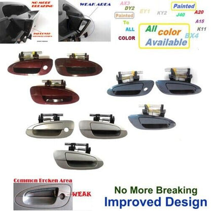 Reinforced Outer Outside Exterior Door Handle For 02-06 NISSAN ALTIMA Set 3pcs
