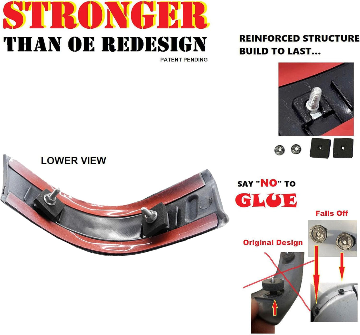 UPGRADED For Ford 08-16 F250 F350 F450 Super Duty Left Right Pair Set 2PCS Roof Corner Molding Trim Non Painted