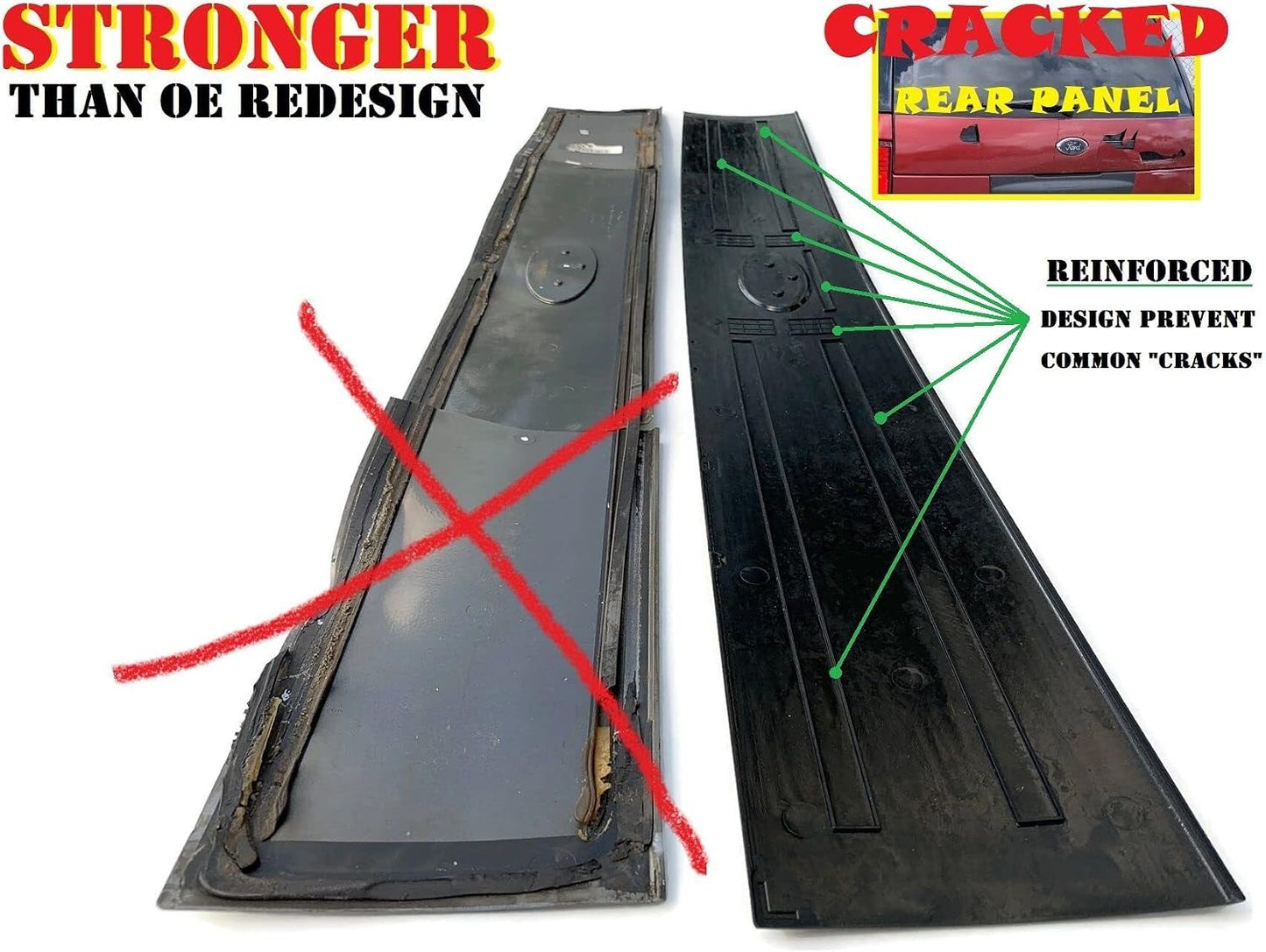 Upgraded For 2002-2005 Ford Explorer Black Primer Rear Lift Gate Applique Panel Moulding
