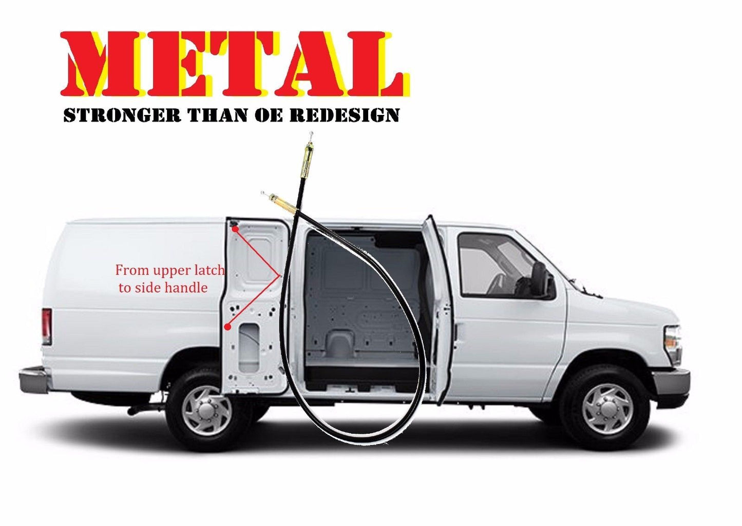 Metal Cable For 2003-2007 Ford Van E150 E250 E350 E450 Side Cargo Double Door Upper Latch Wire
