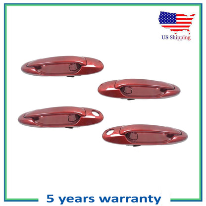 Set 4pcs Outside Door Handle For 3K4 Sunfire Red Pearl Toyota Tundra Sequoia