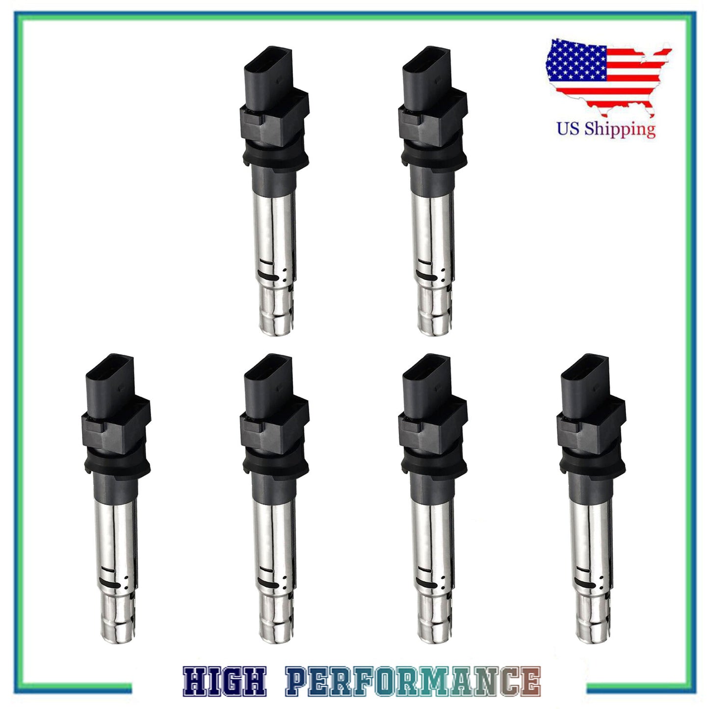 Set 6PCS Ignition Coil For UF531 Audi A3 TT Quattro Cayenne VW Touareg 3.2L 3.6L