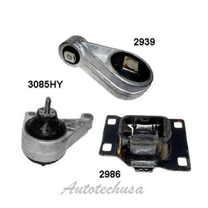 M612 Hatchback Motor & Trans Mount Set 3PCS For 02-03 Ford Focus 2.0L DOHC SVT
