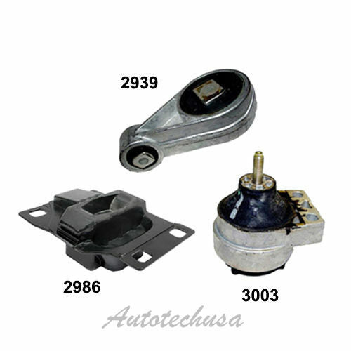 M647 Moteur & Trans Montage Set De 3PCS Pour 2000-2003 Ford Focus 2.0L Dohc