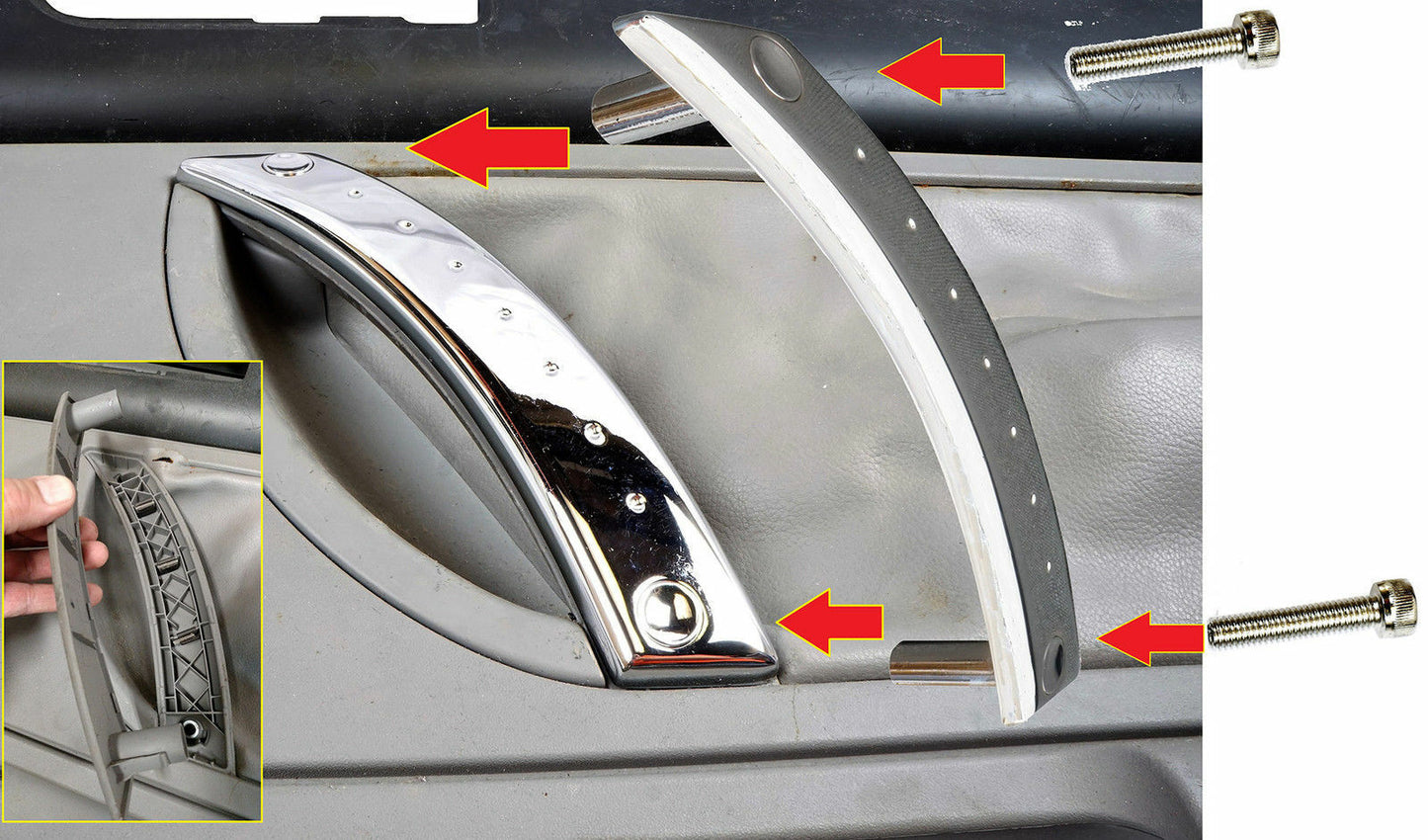 Amélioré Métal Intérieur Porte Panneau Tirer Poignée Beetle Réparation Kit Fauve
