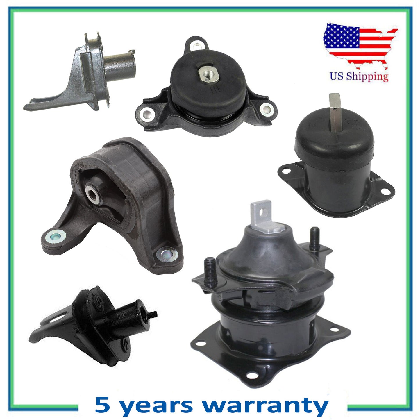 6PCS Set For 2008-2012 Honda Accord 3.5L Manual Engine Motor & Trans Mount