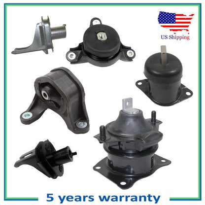 6PCS Set For 2008-2012 Honda Accord 3.5L Manual Engine Motor & Trans Mount