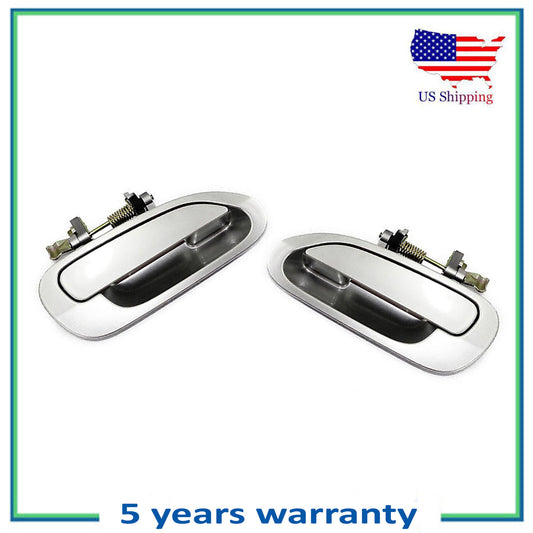 Rear Pair Set Outside Door Handle For 98-02 Accord NH623 Satin Silver Metallic