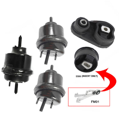 5PCS Upper Bushing & Torque Strut & Front & Trans Mount For 05-07 Montego 3.0L