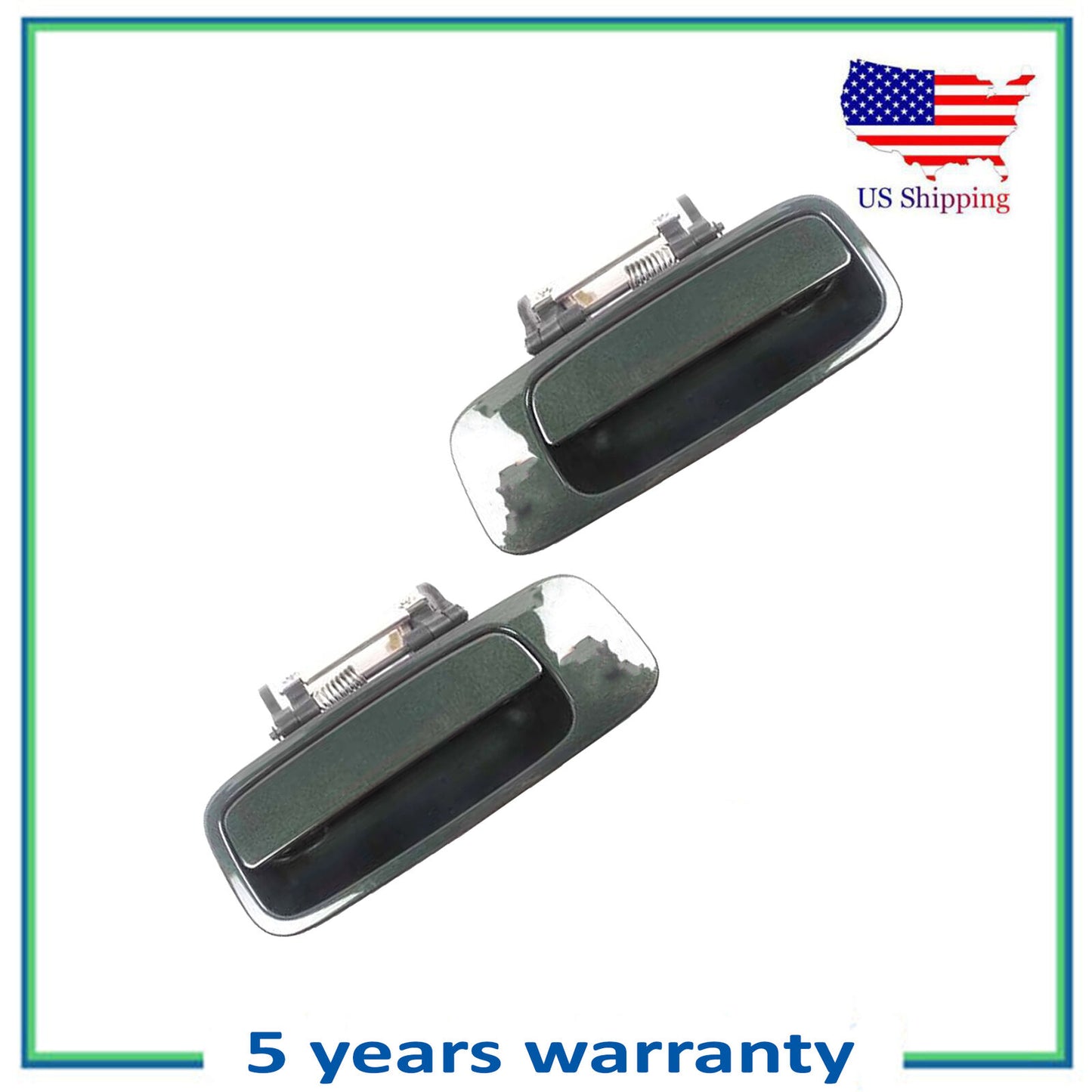 Rear Pair Outside Door Handle For 00-2004 Toyota Avalon 6R1 Woodland Green Pearl