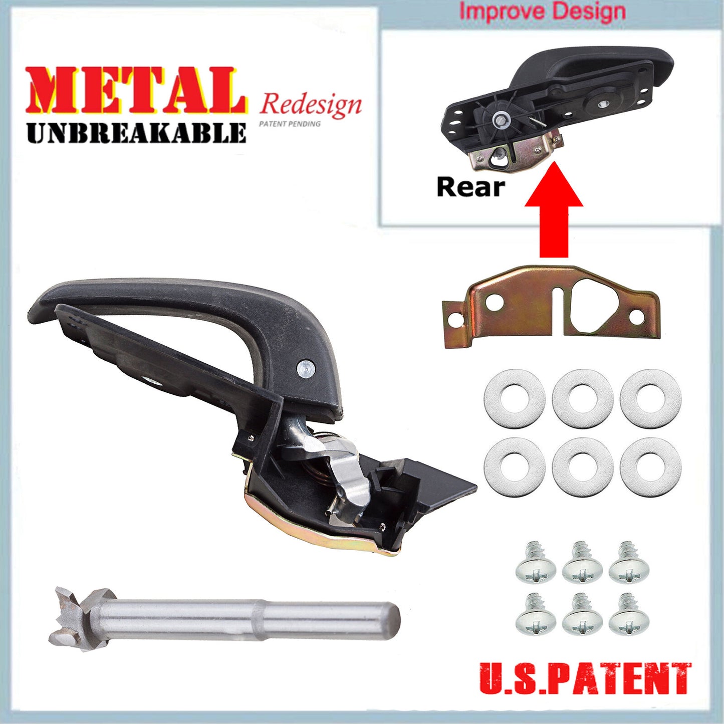 Droit Amélioré Intérieur Porte Poignée Réparation Kit Pour 2007-2014 GMC Chevy