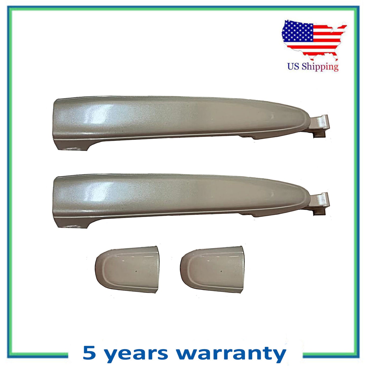 Rear Left & Right Outside Door Handle For 04-10 Toyota Sienna Blizzard Pearl 070