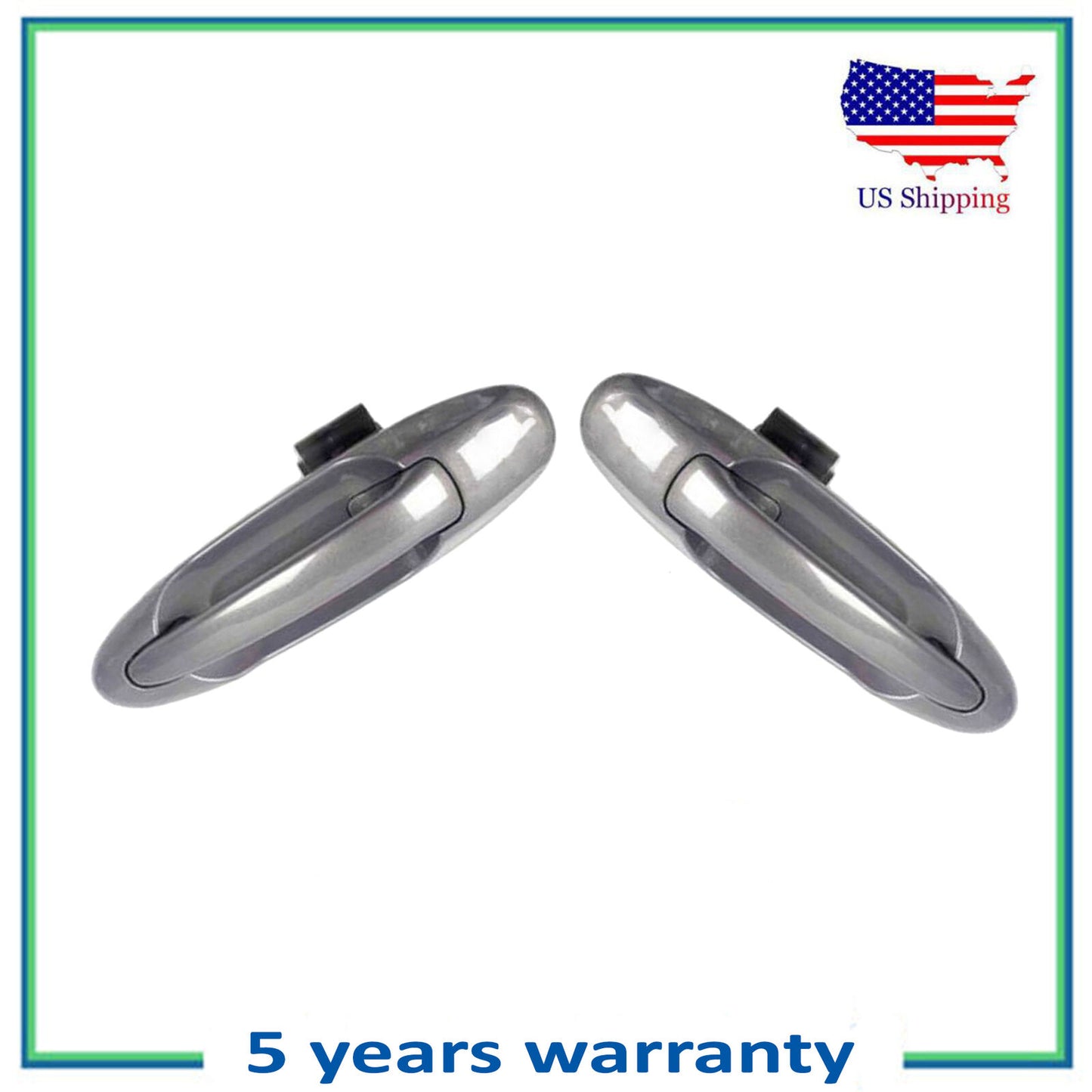 Rear Pair Outer Door Handle For 1C7 Thunder Gray Metallic Toyota Tundra Sequoia