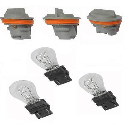 Rear Tail Light Lamp 3 Sockets + 3 light Bulbs For NEW Dodge Jeep Grand Cherokee