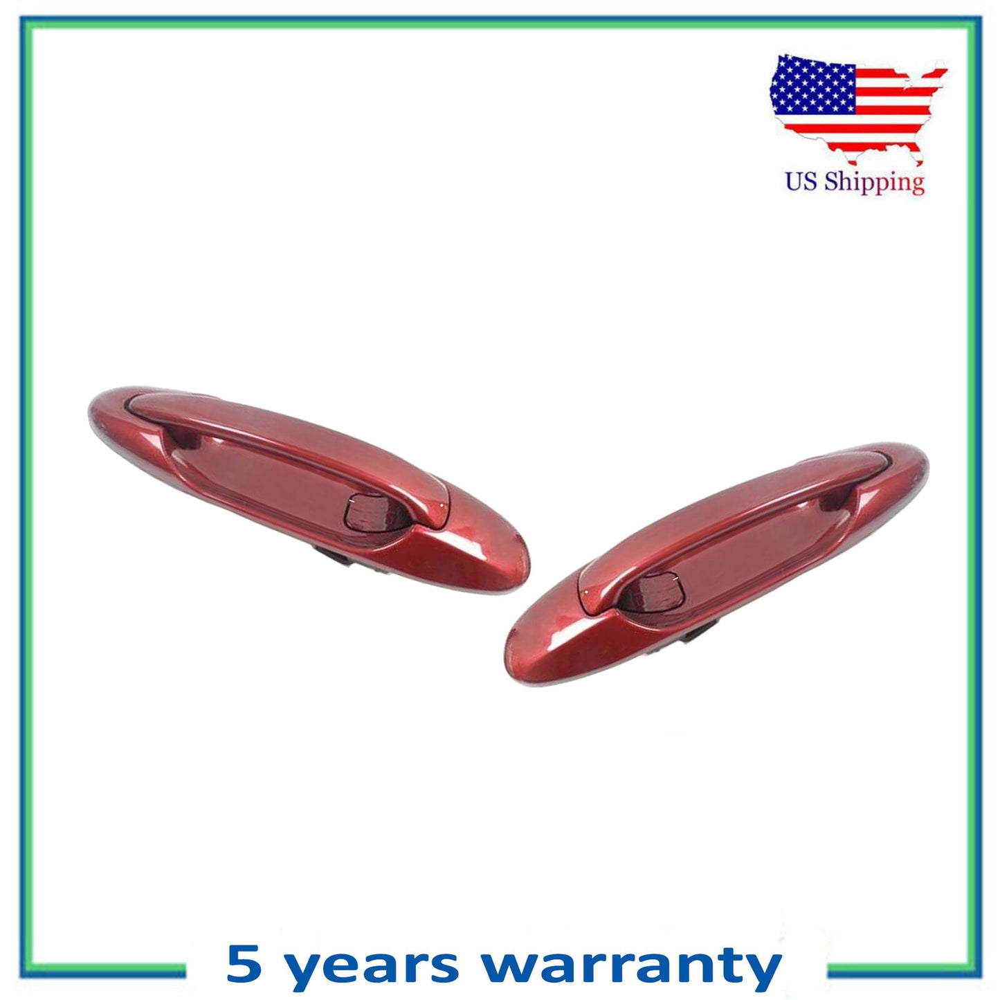 Rear Pair Outside Door Handle For 3K4 Sunfire Red Pearl Toyota Tundra Sequoia