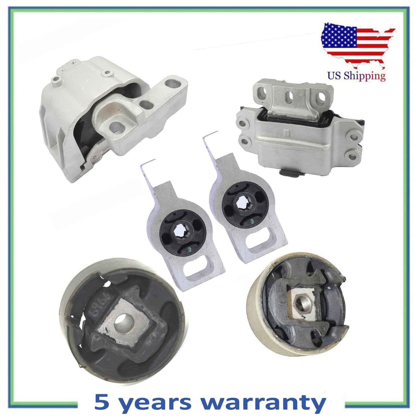 Set 6PCS Engine Motor & Automatic Transmission Mount For 2009 Volkswagen CC 2.0L