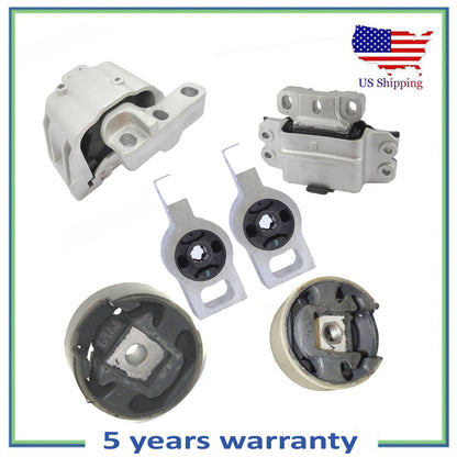 Set 6PCS Engine Motor & Automatic Transmission Mount For 2009 Volkswagen CC 2.0L