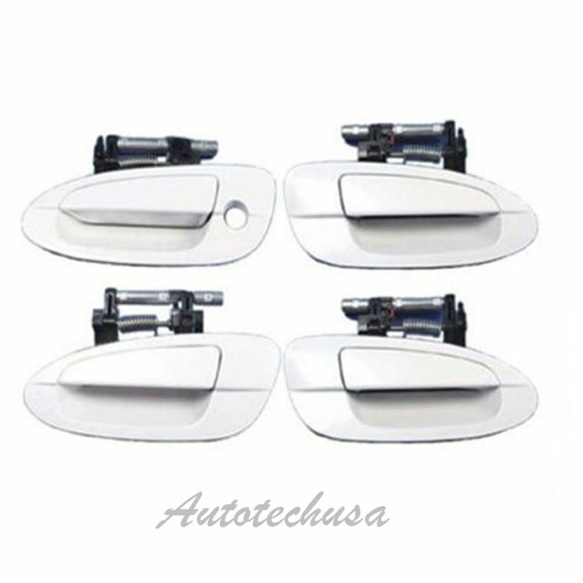 MotorKing Door Handle For NISSAN ALTIMA Outside 4 PCS QX3 Satin White DS189