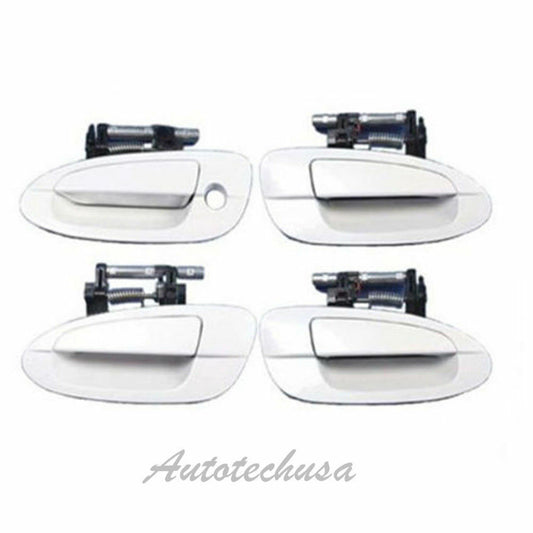 MotorKing Door Handle For NISSAN ALTIMA Outside 4 PCS QX3 Satin White DS189