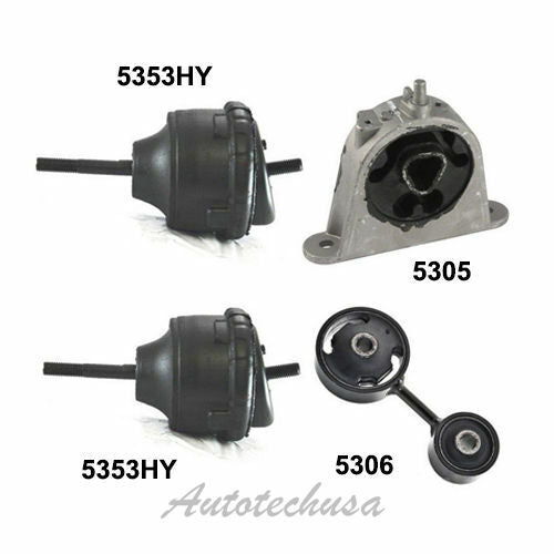 M649 Motor & Trans Montaje Juego 4PCS Para 2007-2008 Chrysler Pacifica 3.8L