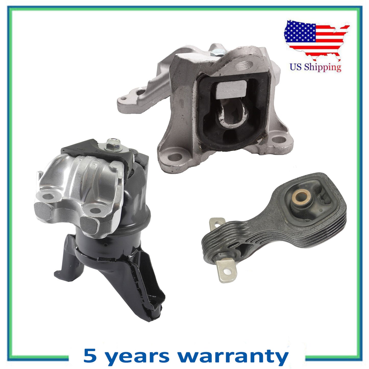 3PCS Engine Motor & Trans Mount MK024 65021 MK073 For 2012 Honda Civic 1.8L