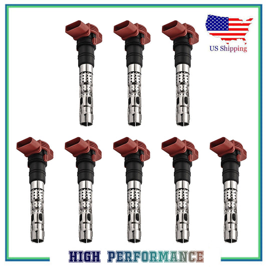 Set 8PCS Ignition Coil New For UF418 5C1437 Audi A6 A8 Allroad Quattro S4 4.2L