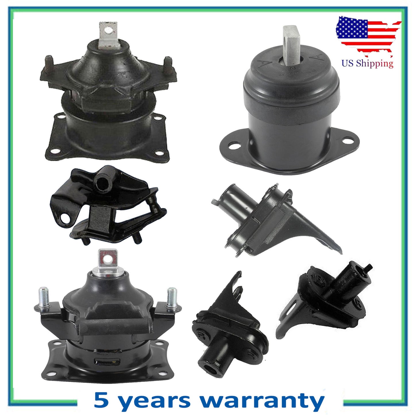 7PCS Juego M3710 Para 2004-2008 Acura Tsx 2.4L Automático Motor & Trans Montaje