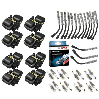 MK 8 Ignition Coil & Plug Wire & Bosch 16 Platinum plug Spark For MB C CL CLK ML