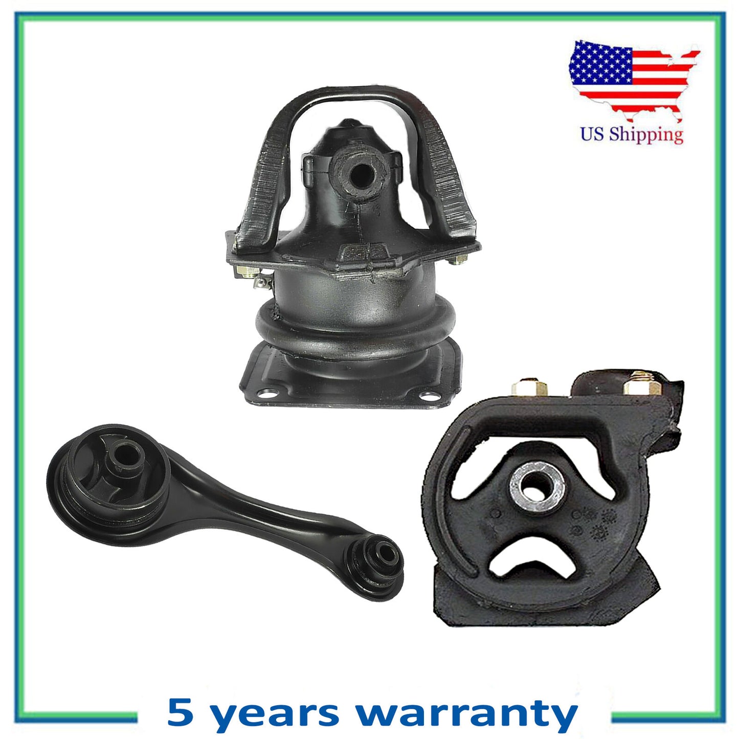 3PCS PCS For 90-93 Honda Accord 2.2L Engine Motor & Trans Mount 6547 6519 6509
