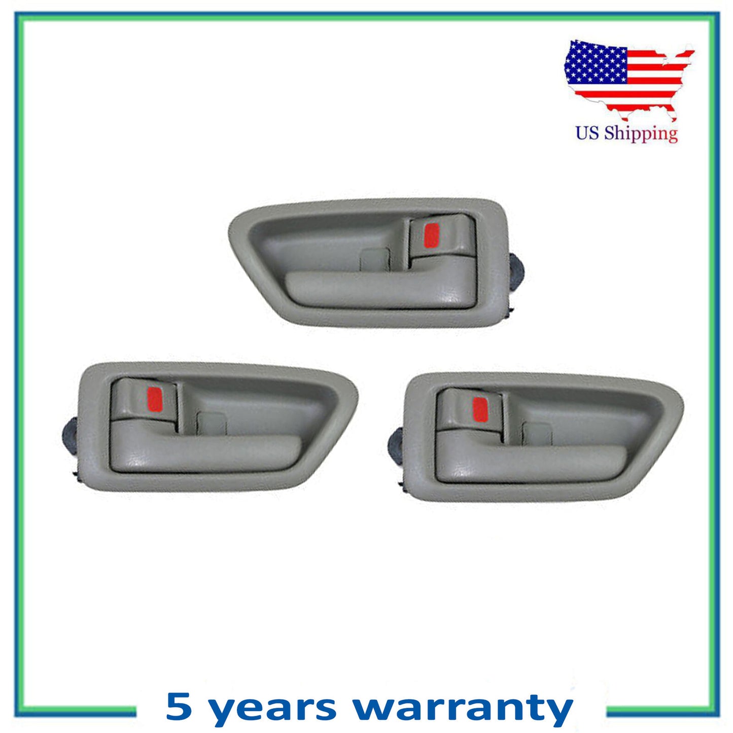 3PCS Interior Puerta Mango Juego Para 1997-2001 Toyota Camry Salvia