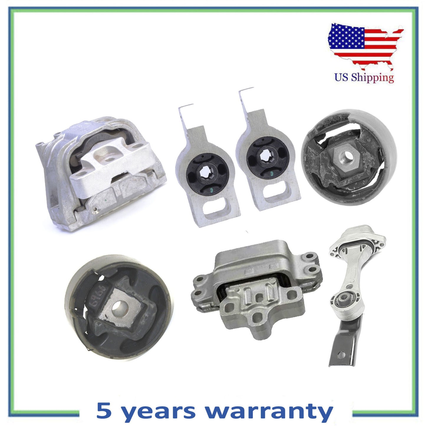 7PCS Engine Motor & Auto. Trans. Mount For 2008-2009 Audi TT Quattro 3.2L Coupe