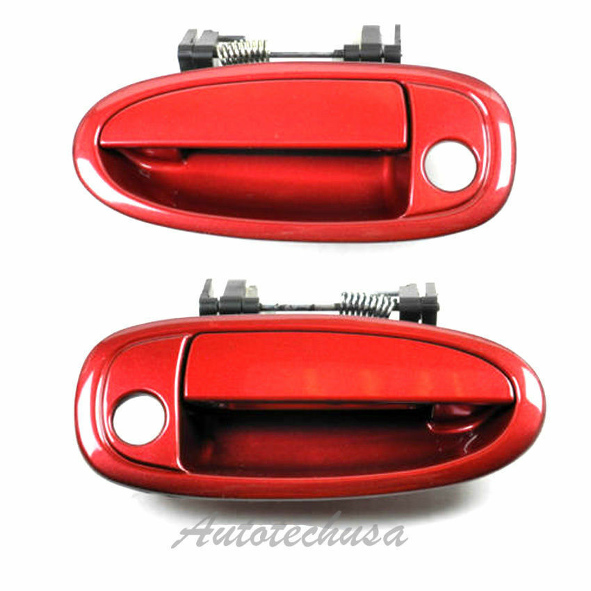 95-99 Outside Door Handle For Toyota Avalon Front Pair SUNFIRE RED 3K4 DS457