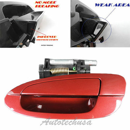 Rear Left Driver Outside Door Handle B4006 For 02-06 Nissan Altima Red Mica AX3