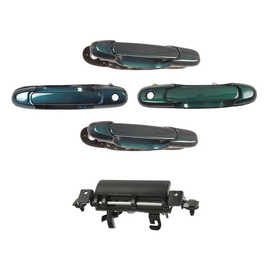Set Outside Tailgate Door Handle For 98-03 Toyota Sienna Classic Green Pearl 6P2