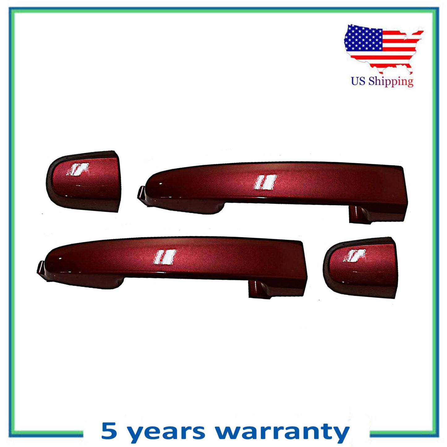 Rear Set 2PCS Outside Door Handle For Toyota Camry Corolla 3Q3 Salsa Red Pearl