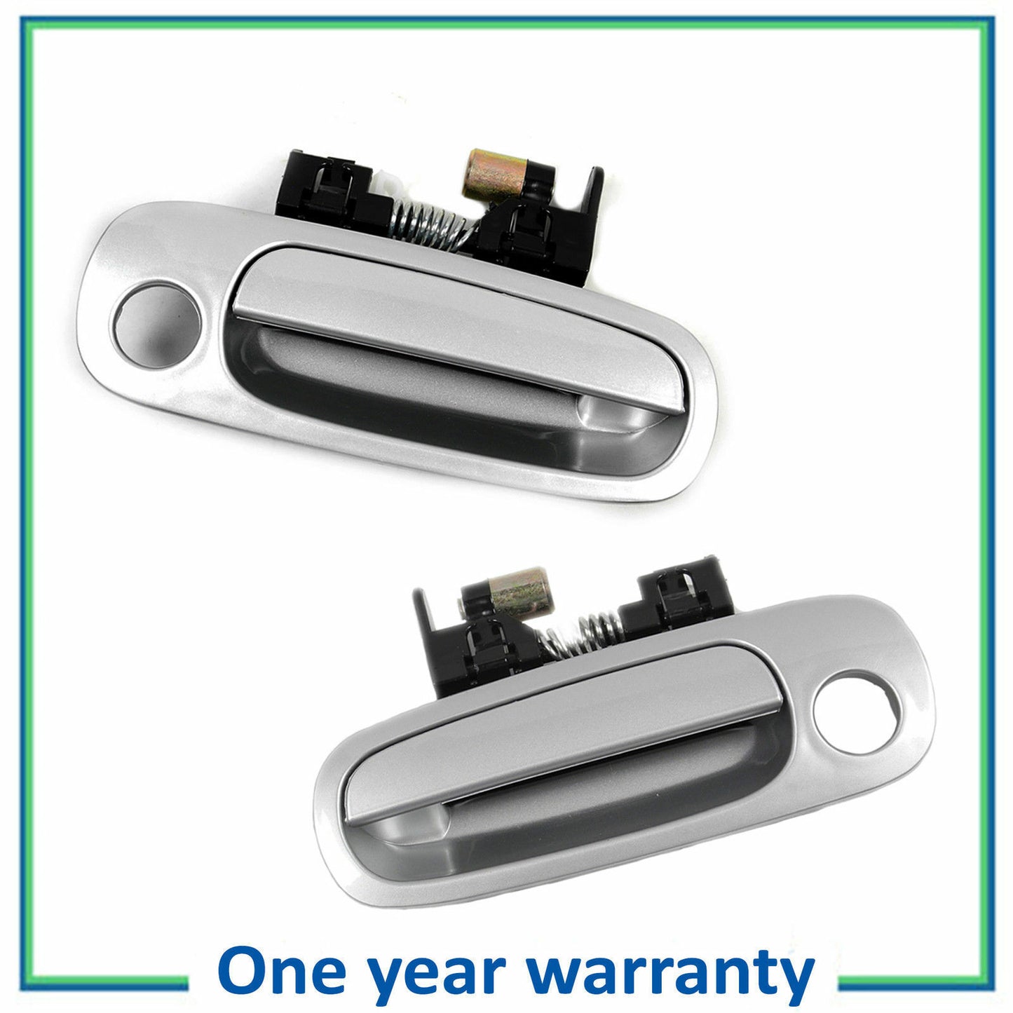 Front Pair Outside Door Handle DS498 For 98-02 Corolla Prizm w/ Keyhole Silver
