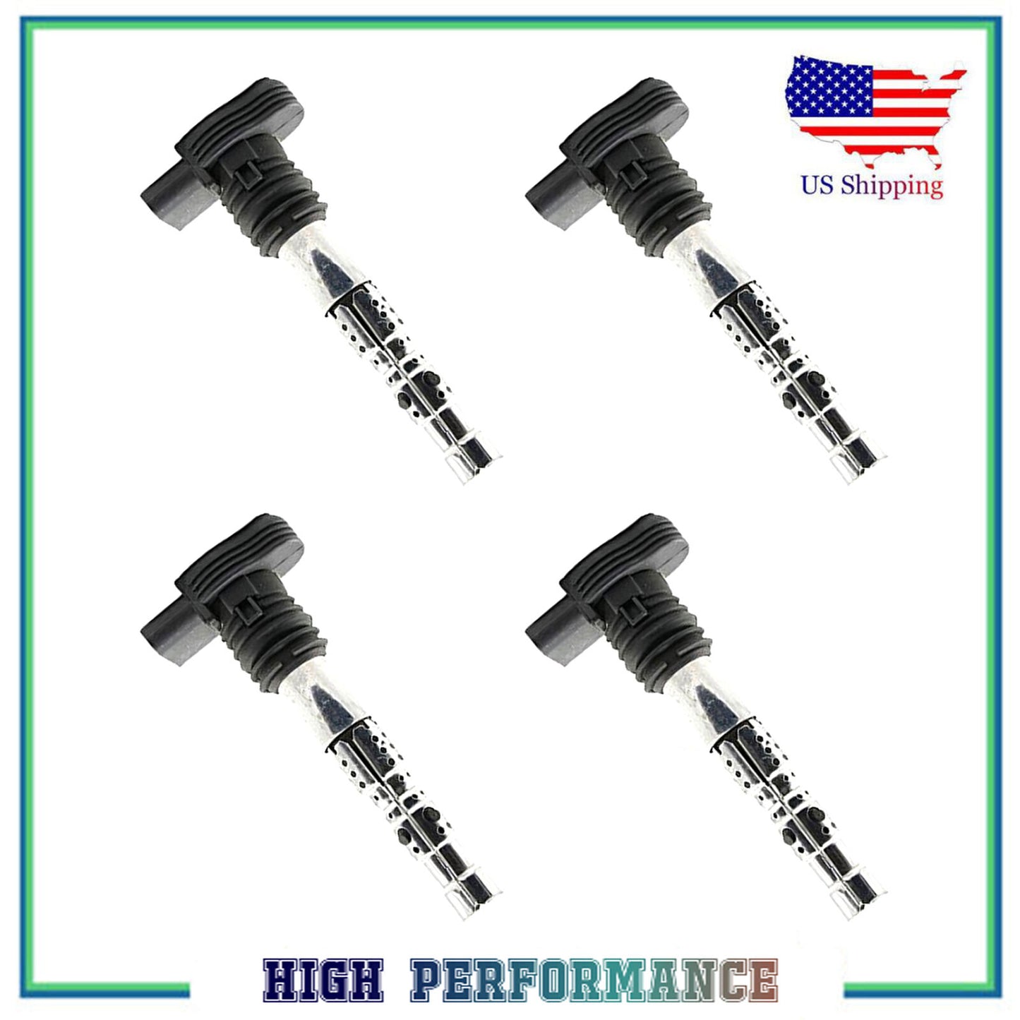 UF521 C1463 Ignition Coil Set 4 PCS For 04-06 Volkswagen Phaeton Touareg 4.2L